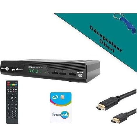 STARCOM Récepteur TV satellite HD + Carte Viacess Fransat PC6 + Cable HDMi HD ME