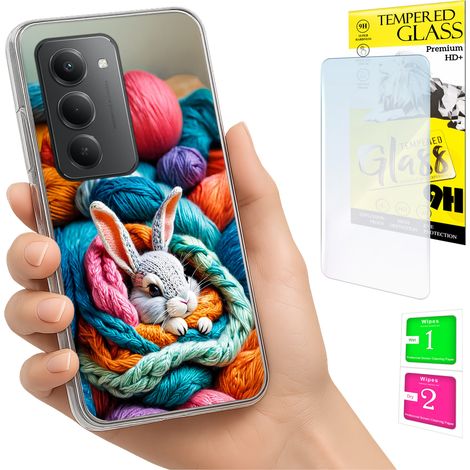 Funda para Xiaomi Redmi 15 4G / 5G 169mm, carcasa trasera con diseño de conejo y cristal. (1/5)