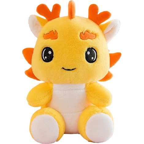 Peluche Dragon Jaune 22 cm Mascotte Nouvel An Lunaire Coussin Décoratif Intérieur Ornements Tissu Doux (1/4)