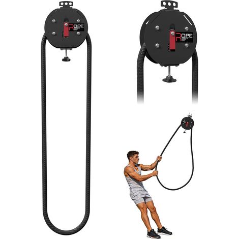 Appareil Entraînement Corde sans Fin, Noir-Rouge, 4m/13.12ft