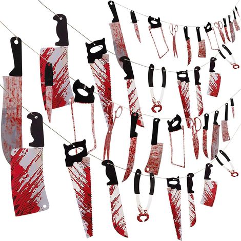 Striscione decorativo di Halloween per interni ed esterni, striscione decorativo horror spaventoso, accessori per decorazioni di Halloween, kit di Halloween, porta di Halloween autorizzata, decorazion (1/5)