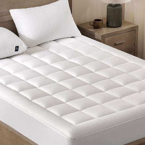 Surmatelas 140×190 cm, Effet Pillow Top, Housse 100% Coton (1/5)