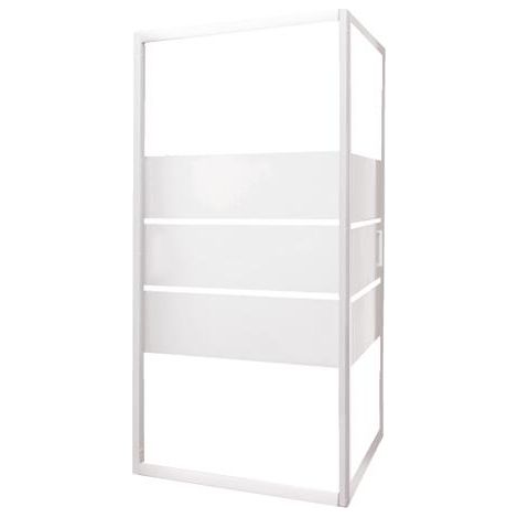 ONDEE - Mamparas de baño MISSI - Mamparas de baño fija - Vidrio templado - Acabados en blanco - 90x185x0,4cm