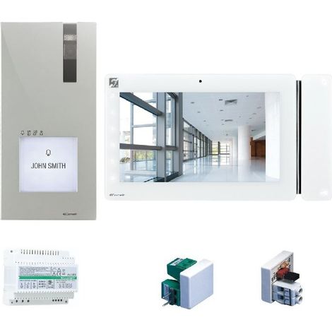 Kit vidéophone QUADRA avec platine de rue et moniteur MAXI 7 pouces.- COMELIT - (1/2)
