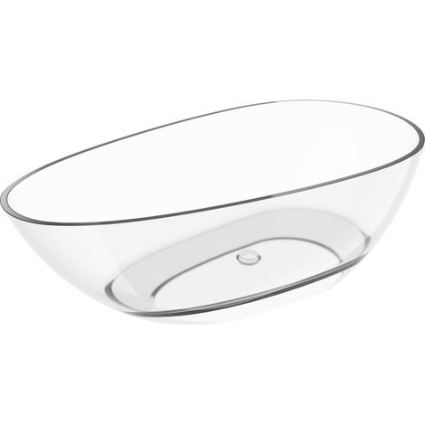 Mexen Glass chiara vasca da bagno autoportante trasparente 170 x 85 cm, tappo cromato - 58061708508 (1/5)