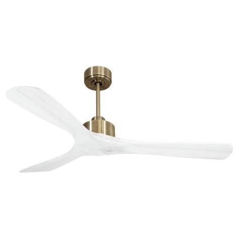 Modulo Slim de Klassfan - Ventilateur de plafond et destratificateur moteur DC laiton et pales bois blanc 25 à 40 m² (1/5)
