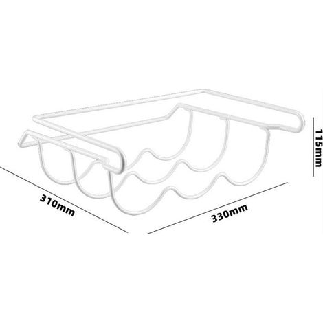 Ripiano portaoggetti per frigorifero – Portabicchieri in metallo 33×31×11,5 cm, bianco (1/4)