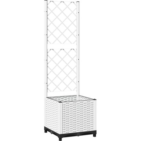Maison Exclusive - Pflanzkübel mit Rankgitter Weiß 40x40x136 cm P