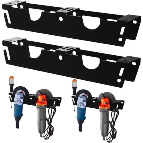 Lot de 2 supports pour meuleuse d'angle, 2 baies, support pour meuleuse d'angle, meuleuse d'angle, fraiseuse, polisseuse, tournevis (1/5)