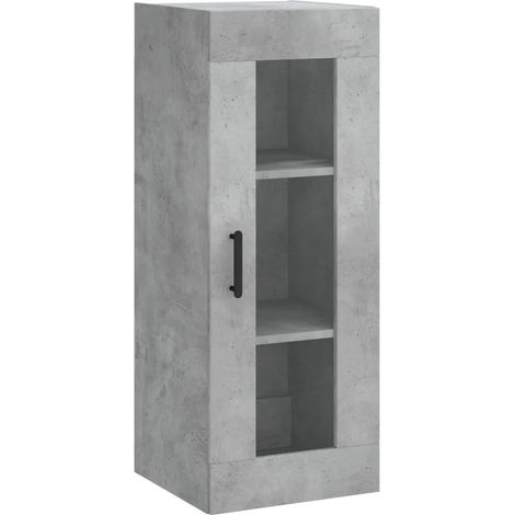 Armoire murale design intemporel grande capacité 34,5 x 34 x 90 cm en bois gris béton (1/5)