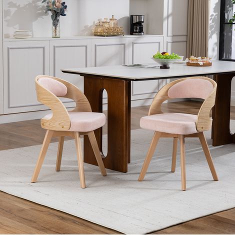 Silla comedor giratoria tapizada lino 44x41x75 cm OKMYHOME (1/5)