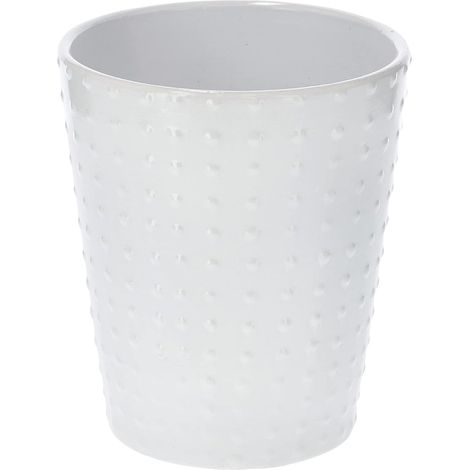 KOTARBAU Pot de fleurs en céramique pour orchidées H 150 mm ⌀ 120 mm Blanc à pois convexes (1/5)