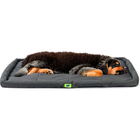 Panier Chien Coussin Chien Grande Taille Tissu anti-rayures Matelas pour chien imperméable 122 x 76 x 5 cm Noir (1/5)