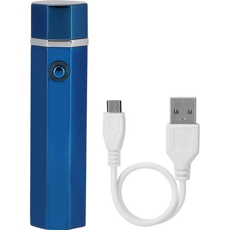 Briquet rechargeable USB sans flamme à impulsion électronique coupe-vent, modèle bleu (1/5)