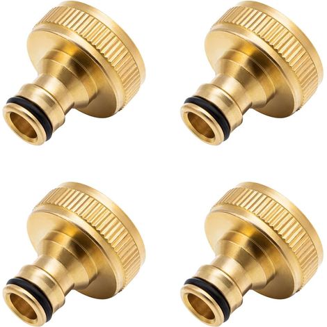 4 Pces Nez de Robinet Femelle 1" Metal Line Universel Raccords de Robinet Résistant À La Corrosion Installation Facile Adaptateur de Robinet avec Raccord Rapide en Laiton pour Tuyau D'arrosage (1/5)