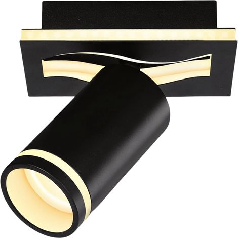 Faretto LED Soffitto GU10 7W 3000K Caldo Orientabile Nero (1/5)