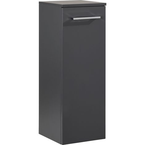 FACKELMANN Midischrank HYPE 3.0 / Badschrank mit 1 Tür / gedämpfte Scharniere / Maße (B x H x T): ca. 30,5 x 82,5 x 32 cm / Schrank fürs Badezimmer / Korpus & Front: Schwarz / Breite: ca. 30 cm"-"8316 (1/4)