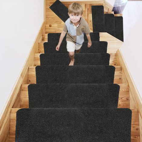Lot de 15 Marchettes d'Escalier Antidérapant 25 x 65 cm/Tapis de Protection Autocollants, Sécurité pour Enfants, Personnes Agées et Animaux Domestiques avec Adhésif Réutilisable (1/5)