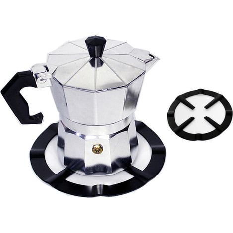 Accessoires pour machine à café, anneau support réducteur noir en 2 pièces pour cafetière italienne, convient aux machines à expresso, aux fours et à une utilisation en cuisine. (1/4)