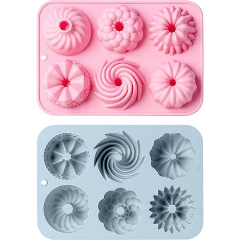 Molde pequeño de silicona de 2 piezas para mini guglhupf，Molde para mini bundt，Moldes para pasteles de donut，Moldes para hornear donuts (1/5)