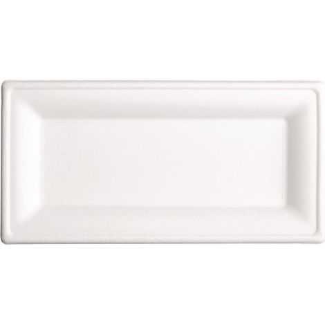Assiettes rectangulaires compostables en bagasse 258mm (lot de 50) - FIESTA COMPOSTABLE (1/2)