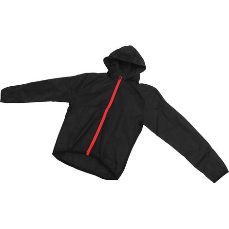 Veste de cyclisme noire légère, respirante, imperméable, coupe-vent, à séchage rapide, manches longues et capuche, pour sports de plein air, taille S. (1/5)