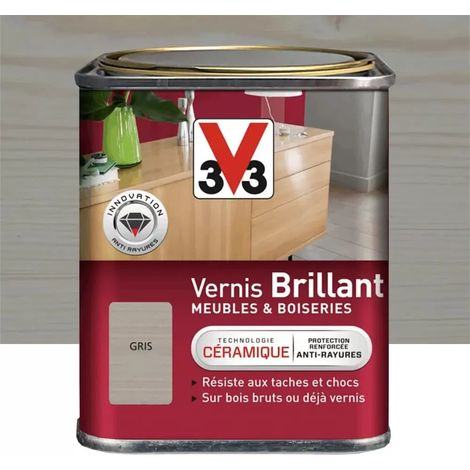 Vernis V33 Meubles et Boiseries Brillant Gris 0,25 L