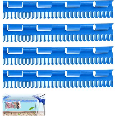 4 Pack Blue Plastic Sock Drying Rack Hooks Clothes Rack Stable Clothes Rack Small Space Saving Drying Rack Indoor Outdoor Use (1/5)