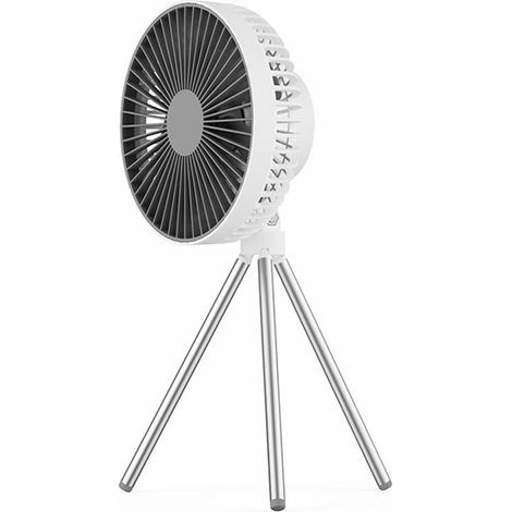 Ventilateur trépied d'extérieur rechargeable par USB, ventilateur de bureau portable avec 3 vitesses réglables pour la maison, le bureau, le camping et les pique-niques (1/5)