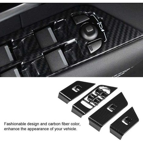 AMXCNOY Jeffergarden 4-teiliger Fensterheberknopf-Zierrahmen aus Kohlefaser für Land Rover Range Rover Evoque 12-17 (1/4)
