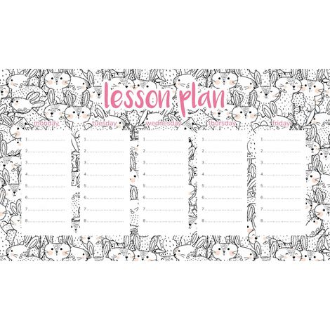 Piano di lezione magnetico con simpatici coniglietti in bianco e nero, 45x26 cm