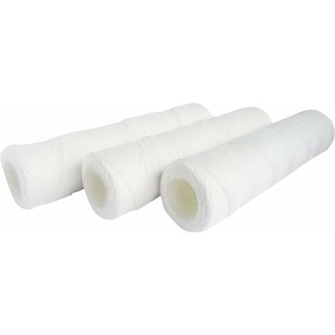 MSBD Lot de 3 cartouches filtrantes spiralées pour filtre à eau - Filtration des sédiments jusqu'à 25 microns - Taille standard universelle