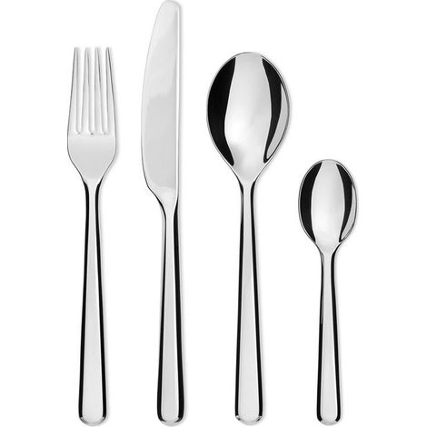 Alessi BG02S24 Amici Set di posate 24 pz Acciaio inossidabile 18-10 Lavastoviglie sicuro colore Argentato