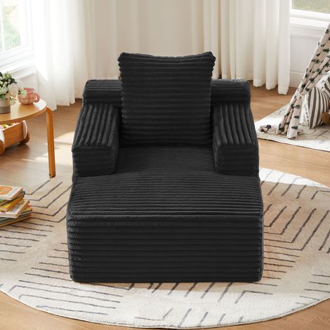Fauteuil inclinable en velours côtelé à larges côtes, canapé simple avec mousse haute densité et ressorts ensachés, aucun assemblage requis, fauteuil de détente gain de place, charge maximale 80 kg, i (1/5)