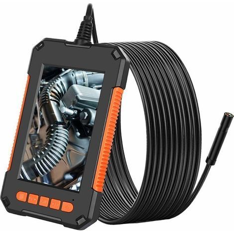 Endoscope industriel, caméra d'inspection 1080P HD 8 mm, caméra de pipeline numérique à écran IPS de 4,3 pouces, caméra étanche IP67 en forme de serpent Caméra endoscope avec 8 lumièr (1/5)