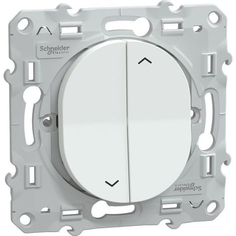 Schneider Electric – Interrupteur double pour volet roulant blanc – Courant 6A – Tension 250V – Indice de protection IP21 – S320208 (1/8)