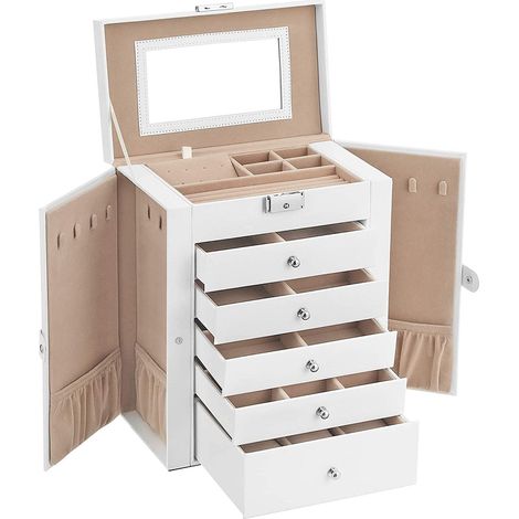 Caja de joyería con 6 niveles y alas de almacenamiento - H32 cm (1/5)