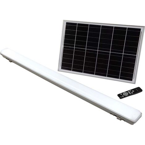 V-TAC VT-120018 Plafoniera lineare led 18W autoalimentata a batteria con pannello solare color change 3in1 con telecomando IP65 IK08 - SKU 6500 (1/5)
