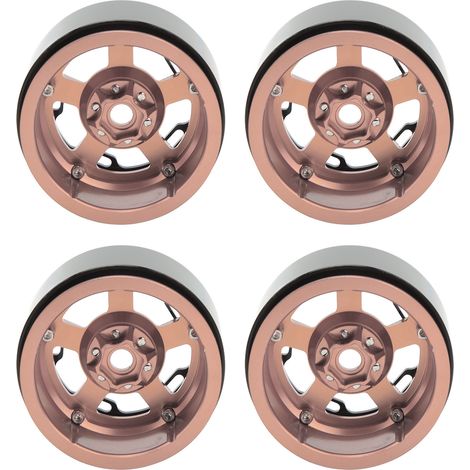 Jeu de 4 moyeux de roue universels 56mm en alliage d'aluminium CNC haute résistance à l'usure pour RC 1/10, moyeu en cuivre (1/5)