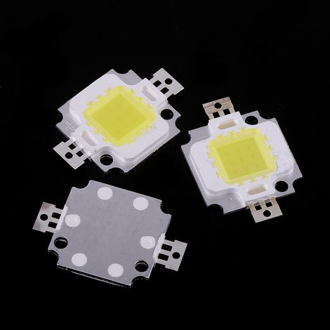 Paquete de 10 bombillas LED SMD COB de 10 W, 9-10 V CC, para lámparas y focos, luz blanca fría. (1/5)