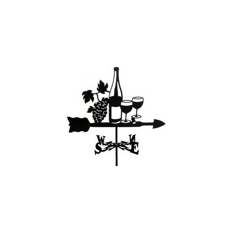 1 pcs Girouette de jardin en forme de bouteille de vin, girouette en métal pour cour, indicateur de direction du vent avec revêtement antirouille pour décoration de jardin et de ferme, girouette de co (1/5)