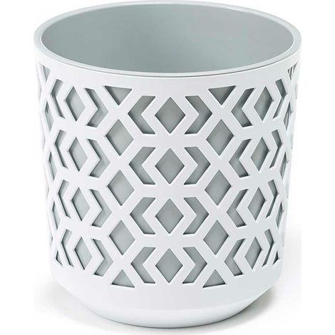 Vaso etnico bianco e grigio 25xh27 cm (1/5)