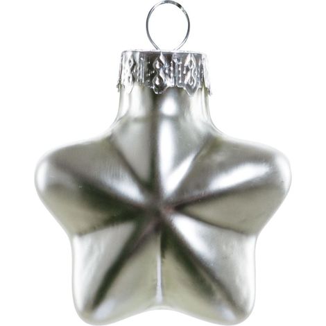 TrendLine Mini-Glas-Sterne silber 12 Stück Ø 4 cm Weihnachtsdekoration Sterne (1/3)