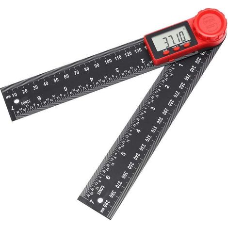 Lntyq Détecteur d'Angle Numérique 8" 200mm, Fibre de carbone 0-360° Inclinomètre électronique Goniomètre Rapporteur d'Angle Règle de Mesure Outil avec écran LCD pour l'Ingénierie Construction
