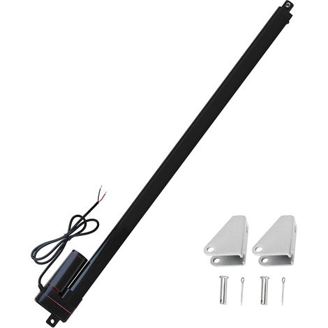 Course linéaire - 800 mm - 400 N - Étanche - IP65 - 12 V - Moteur linéaire 34 mm/s - Avec étriers de montage pour porte, armoire, ouvre-fenêtre, ouvre-porte, domotique (1/5)