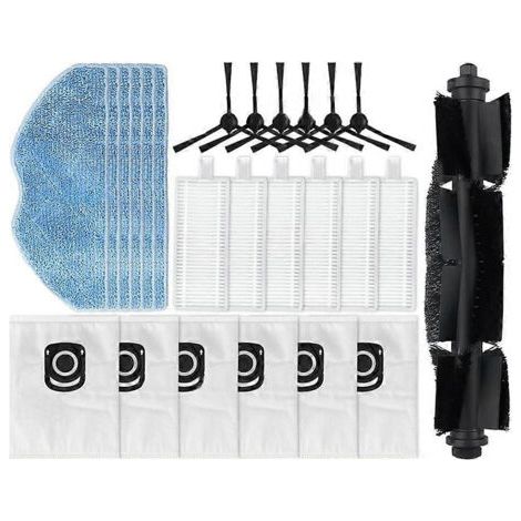 NALOOKAMIC Lot de 25 pièces pour aspirateur Tefal Rowenta X-Plorer Série 75S RR8577WH / 75S+ RG8597W : brosse, filtre, lingette et sac à poussière. (1/4)