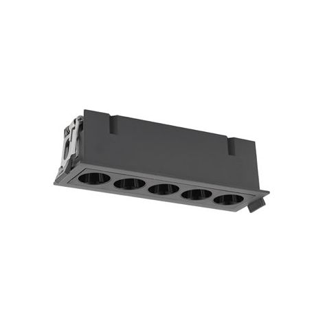 Mantra Foco LED de empotrar 5L negro BLAU, 147x45mm en corte de 140x40mm, 12W 840Lm 3000K (1/2)