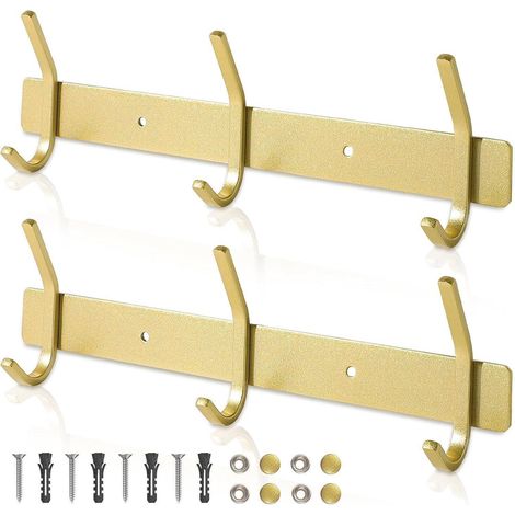 Kleiderhaken Edelstahl Gold 30cm 30kg 3 Haken 2 Stück Golden (1/5)