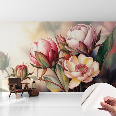 Fototapete Selbstklebend - Wandtattoo - leicht anzubringen - Wandverkleidung Blumenstrauß 416x254 cm (1/5)