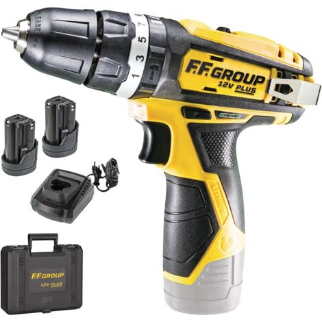 Ff-group chd 12v plus trapano avvitatore con percussione con 2 batterie uso semi professionale (1/5)